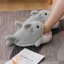 Cotton slippers female winter cute bag with plush couple Winter indoor lunar warmer home cartoon mens thick bottom