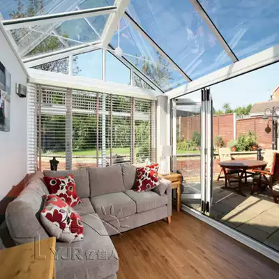 Sealed terrace Balcony Steel structure open platform Greenhouse Thermal insulation Aluminum-clad wood hollow sound insulation casement window