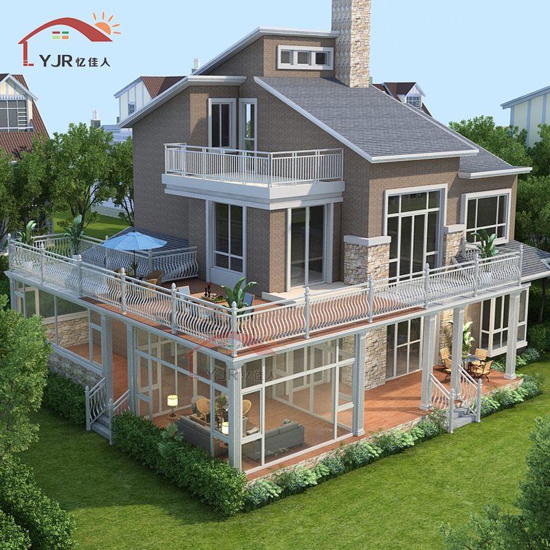 Duplex Greenhouse Double Layer Active Terrace Broken Bridge Aluminum Alloy Doors And Windows Diamond Veil Integrated Seal Balcony Customisation