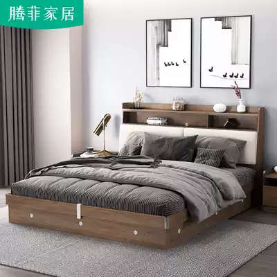 Custom plate bed high box storage 1 8 meters small apartment storage bed 1 5 meters multi-function modern simple bed master bedroom