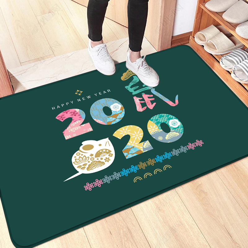 短绒不易掉毛、不易掉色：40x60cmx2件 2020新年鼠年喜庆红色地垫 券后19.8元包邮 买手党-买手聚集的地方