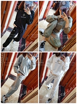 ins wind super comfortable pure cotton wool circles four-color casual sweatpants suit