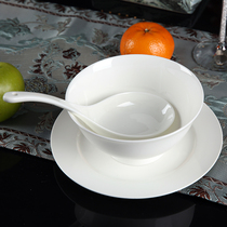 Jingdezhen high-grade bone China tableware pure white tableware set White household health bowl dish set