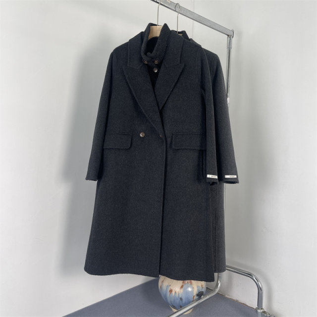 定制余单 捡漏！冬季老钱风两件套双面昵羊毛大衣外套
