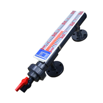 Building and control UHZ magnetic flap liquid level meter with far transmission 4-20 magnetic float PVC oil-water level meter anti-corrosive PP
