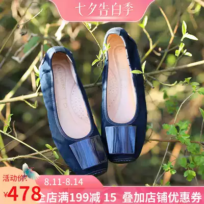 Ultra-comfortable three-layer padded wide last soft bottom elastic German KUFENBERG 5679 all-leather ballet FLATS