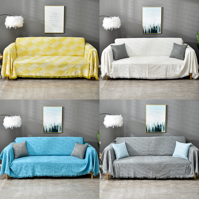 Nordic solid color sofa towel ins sand release full cover net red blanket single simple sofa cover sofa cushion cover cloth cover