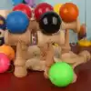 Log lion sword Wooden skill ball Kendama sword ball Children's balance beam primary edition color sword ball toy