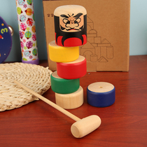 日本木质玩具达摩落传统木玩 敲敲乐积木比平衡感和速度 亲子游戏