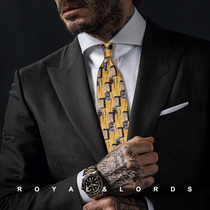 Royallords to Tibetan level * lemon yellow retro art gge pattern flower pattern casual tie Korean version Z185
