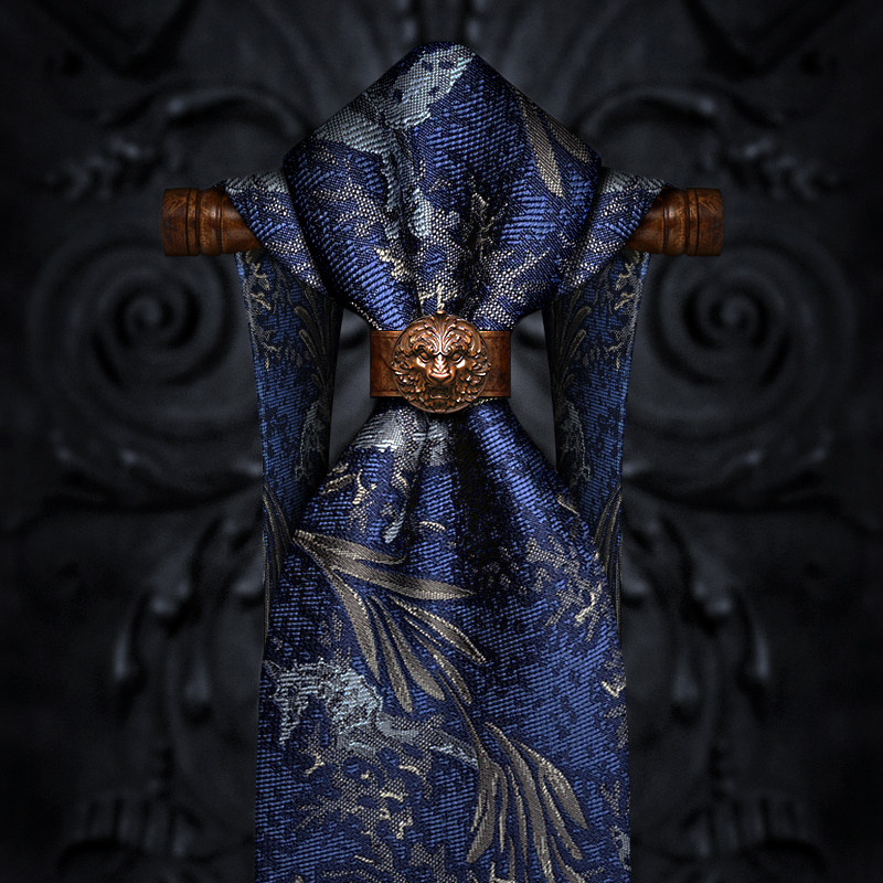 Nigrill Blue Seafronor World Color Weave Retro Tie Men Dress Casual Silk Real Silk Gift Box Dress