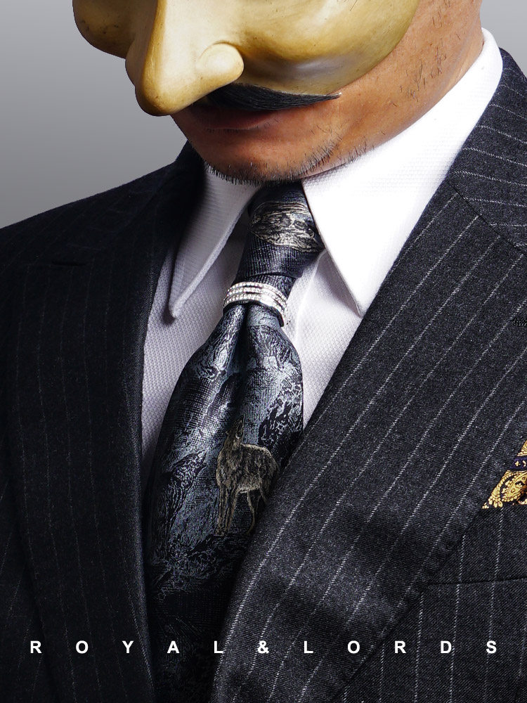 Hungry wolf legend Mountain wolf pack retro tie men's formal business Korean casual fashion men's silk gift box