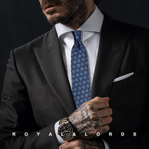 Royallords to Tibetan level * fluorescent blue abstract color textured floral real silk casual tie male Korean version Z575