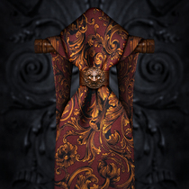 Clooney Wine Red Baroque Art Patterned Tanggrass Retro Tie Business Mens Fashion Casual Real Silk Suit