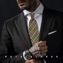  Royallords Collection Level*Green Retro Cross Flower Print Pattern Silk Casual Mens Tie Z92