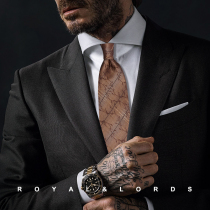 Royallords to Tibetan level * wide version of curry color gradient solid textured retro genuine silk tie male Korean version Z552