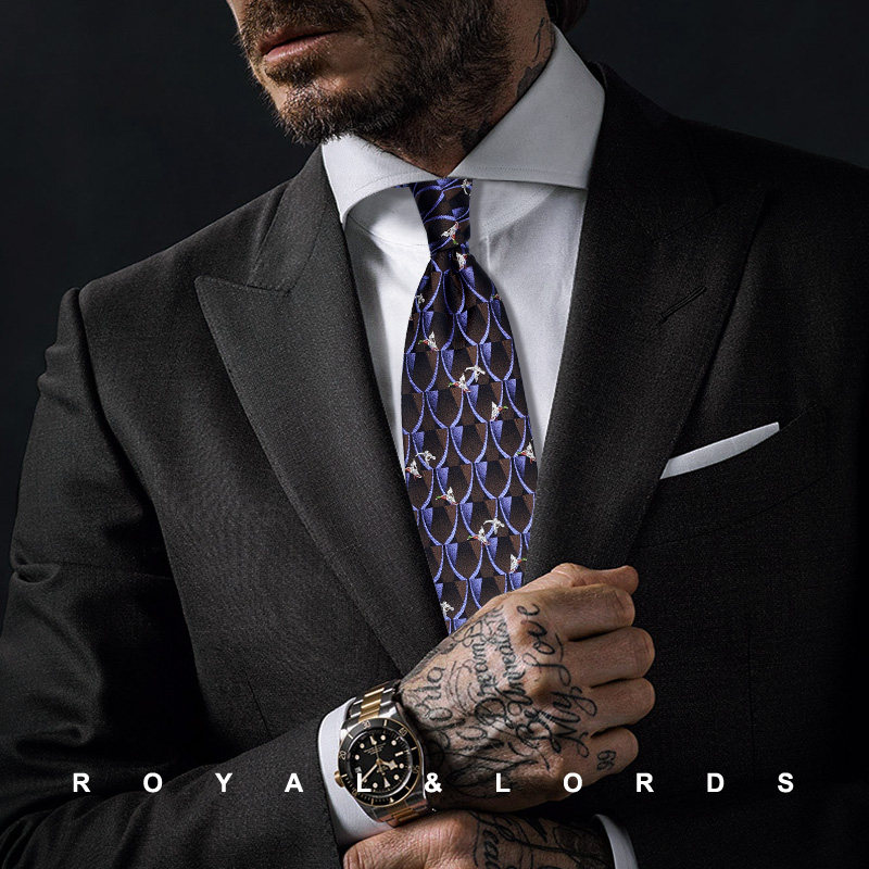 Royallords collection level * abstract floral duck pattern yarn-dyed silk casual tie men's Korean version Z339