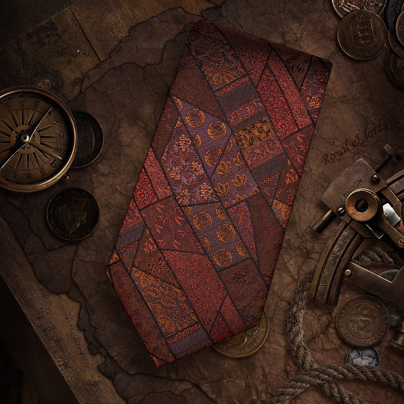 Farmer spliced checkered hundred cloth vintage tie Men's formal business Korean casual fashion Silk gift box