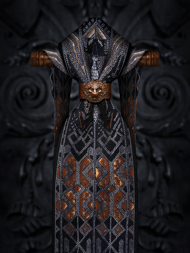 (Special Offer) Gatsby Wall Street Black Baroque Print Retro Business Formal Casual Silk Gift Box