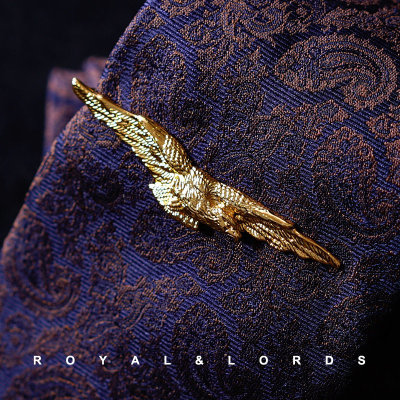 Free Wing Flap 80s Retro Collar With Clip American White Head Eagle Gold Plated Collar Clip Handcrafted Solid Animal Bird Bird