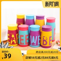  Aikos cute candy color frosted fashion stainless steel thermos sealed student kettle travel cup female 304