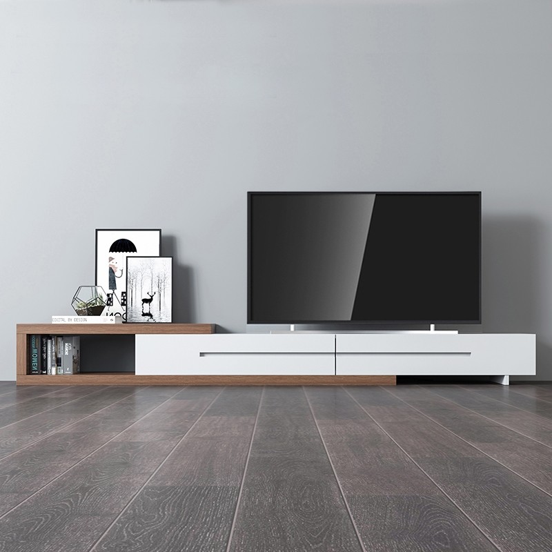 Nordic TV cabinet simple living room furniture telescopic black and white TV cabinet multi-color custom rectangular storage cabinet