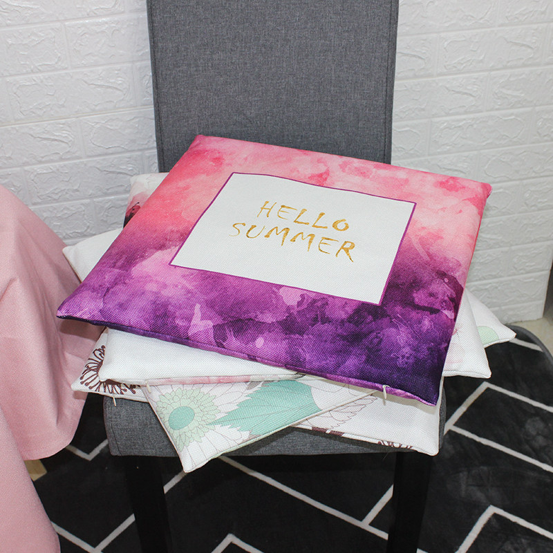 Simply modern flower cotton square cushion mat sponge padded tatami cushion chair cushion