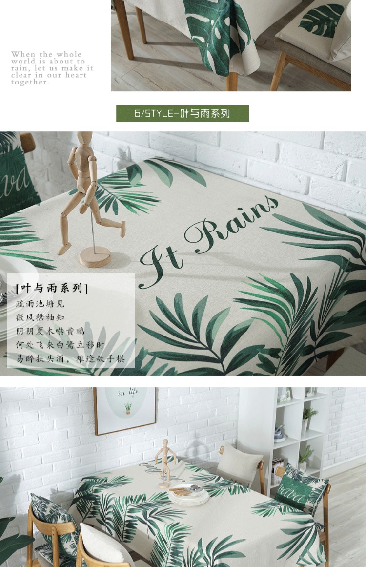 Nordic mục vụ dày bông và bảng lanh khăn trải bàn vải cây nhỏ tươi xanh trải bàn tròn bàn cà phê của khách sạn vải Đài Loan - Khăn trải bàn mẫu khăn trải bàn hội nghị