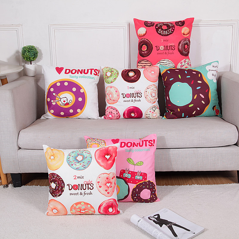 New fresh and cute girl donut pillow living room sofa cushion square home office nap with core