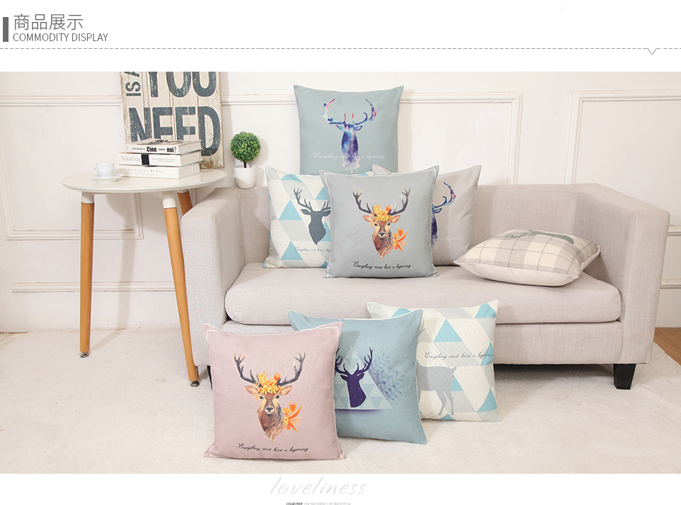 Bắc Âu Elk Cotton Sofa tựa lưng Pad Tuần lộc Đệm Lớn Back Back Văn phòng Gối xe - Trở lại đệm / Bolsters gối tựa lưng văn phòng cao su non