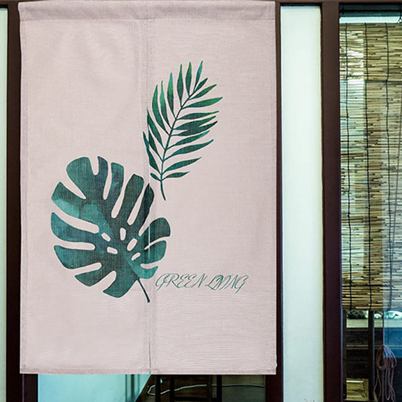 Nordic Green Plant Cotton Linen Curtain INS Cloth Art Kitchen Partition Window Wind Water Curtain Little Fresh Custom Bedroom Decorative blinds