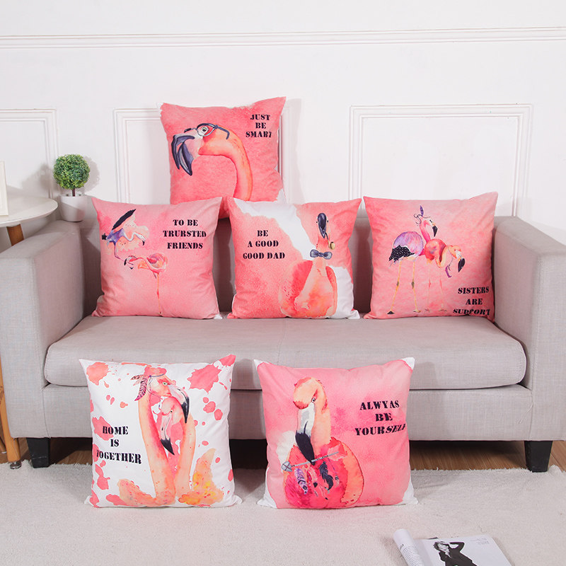 Eurostyle Cute Pink Flarefire Bird Plush Cushion Sofa Cloth Art Hug Pillow Comfort Bedside Resting Pillow Office Sleeping Pillow