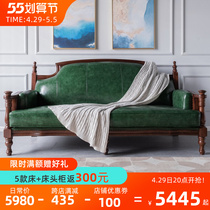 Eurostyle real leather sofa Living room Combined large family style Villa Upscale Luxury headlayer Cow Leather Green Leather Sofa American