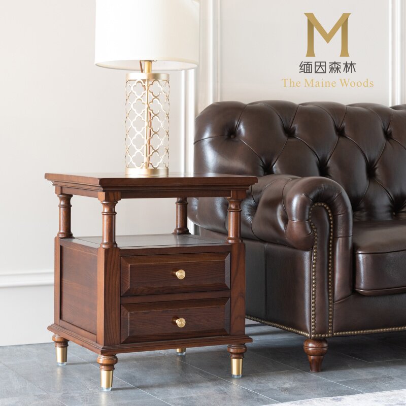 Sofa edge a few light and luxurious living room small tea table corner a few middle side cabinets Home brass solid wood Mini cabinet Maine Forest
