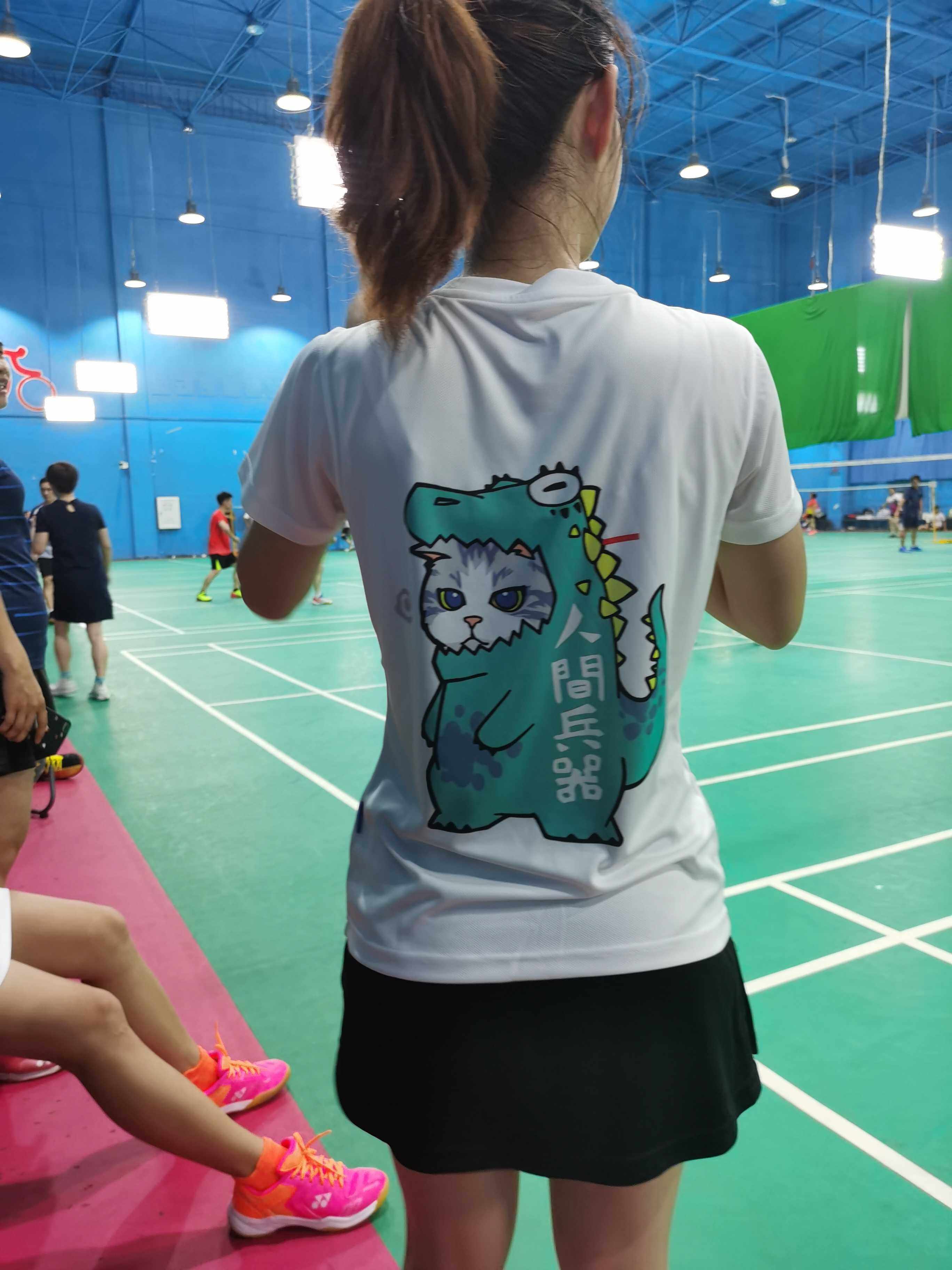 2020 new short sleeve badminton clothes culture cardigan T-shirt speed dry large size male and female human weapon with children's clothing