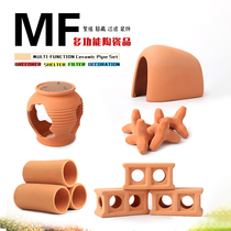 Red pottery breeding group cichlid shrimp Tiger crystal shrimp nest breeding Spawning bed tropical fish shrimp parrot escape decorative snapper jar