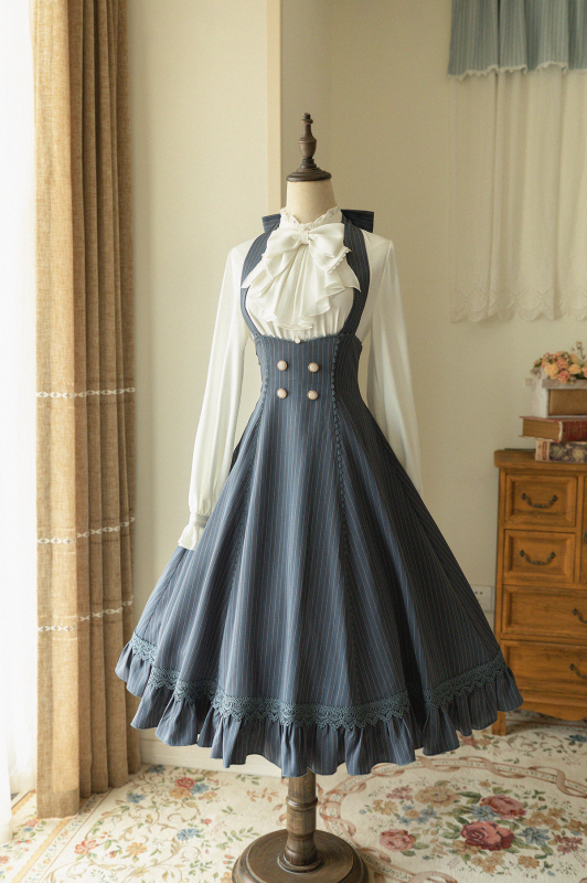 [South of the Forest] Original Halter Neck Spring and Autumn Jsk Shirt, Worn under a Lolita Lolita-Style Vintage French Cla