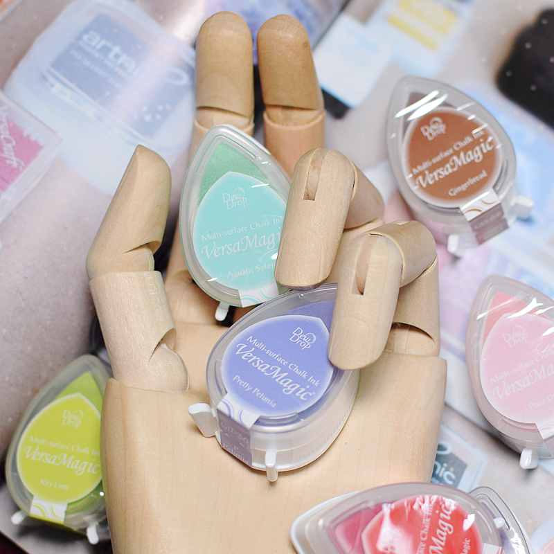 Moon cat rubber stamp Tsukineko original Japan imported water drop multi-purpose ink pad GD series pastel color system