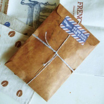 zakka vintage giggered Kraft paper envelope postcard storage bag small paper bag