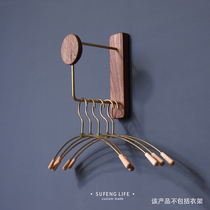 Plain style solid wood hanger Wall hanger storage rack bedroom hanger home simple storage rack clothes rack