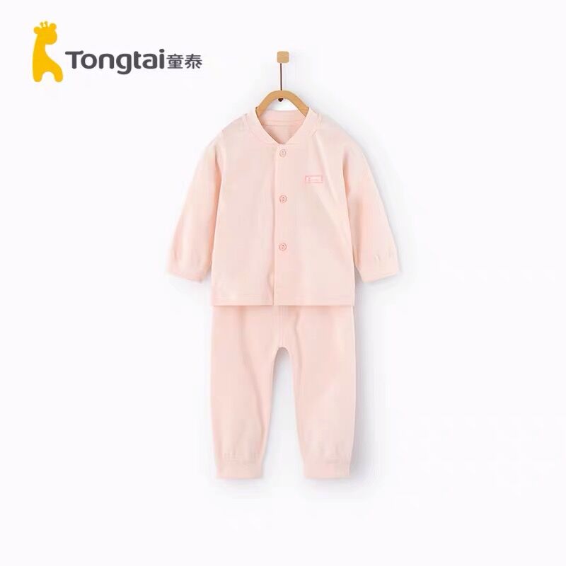 Tong Tai New Spring Summer Style 3-18-month infant male and female baby male and female pure cotton upright collar in-home dress pants suit