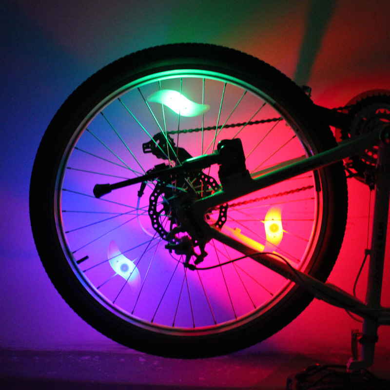 Climbing Bike Seven Colorful Wind Wheel Spokes Light Steel Wire Flat Strip Light Children Bike Tire Light Equipment Accessories