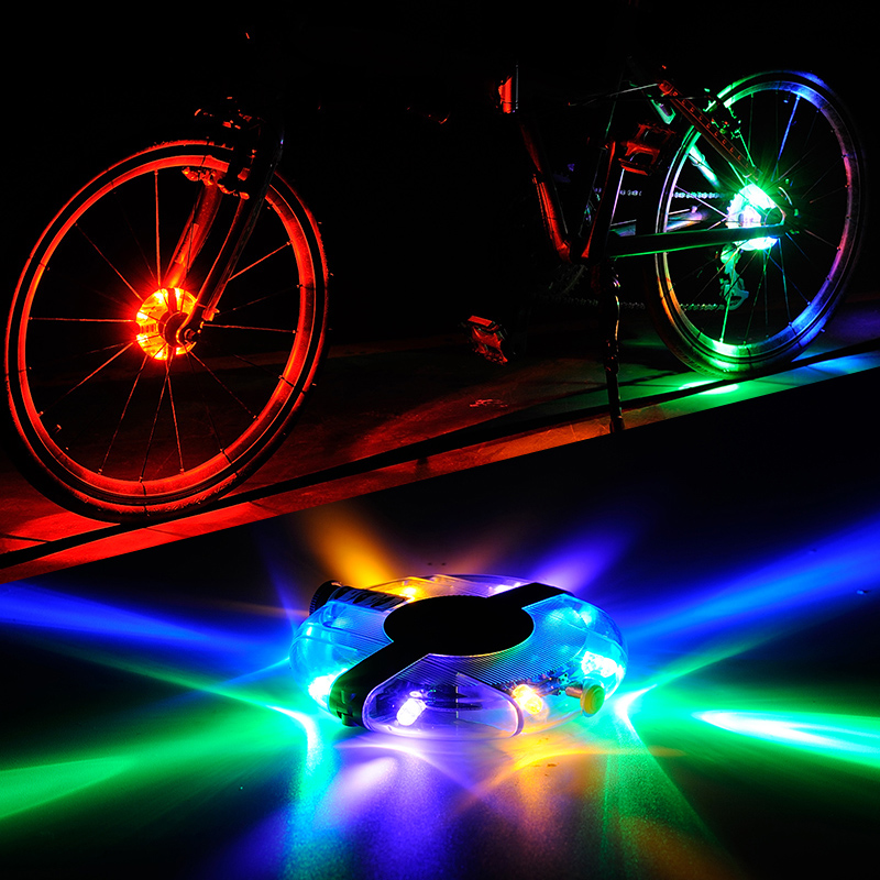 Bicycle lightWheel Wheel colourful blowlights night ride warning lights UFO decorative lamp wheellamp irradiant lamp