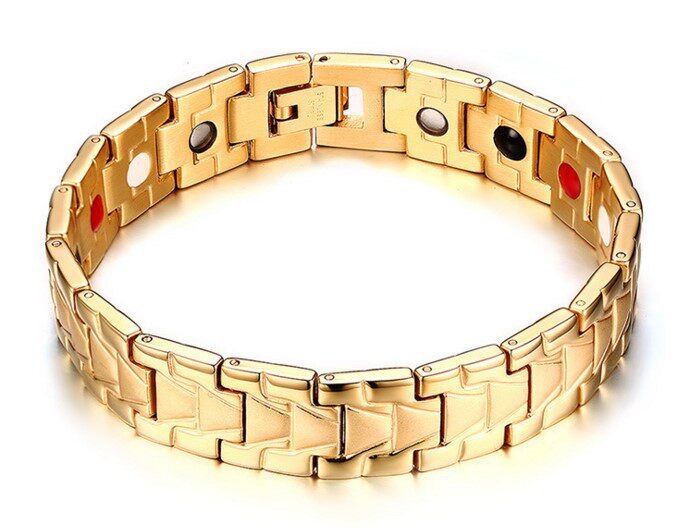 Men's titanium steel health care bracelet energy magnet bracelet gold-plated domineering germanium bracelet negative ion bracelet