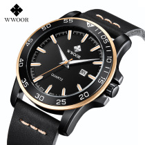 WWOOR Mens Belt Quartz Waterproof Watch Green Water Ghost Fashion Sports Calendar Watch Mens Watch