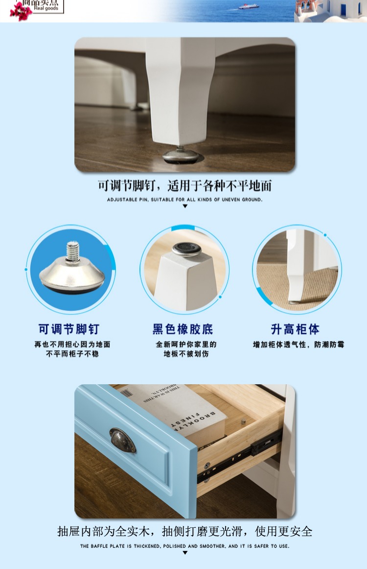 Tủ TV Địa Trung Hải bàn cà phê tủ bên tủ rượu phòng khách đặt nước Mỹ Châu Âu hiện đại tối giản nội thất sân vườn - Bộ đồ nội thất giường ngủ hiện đại