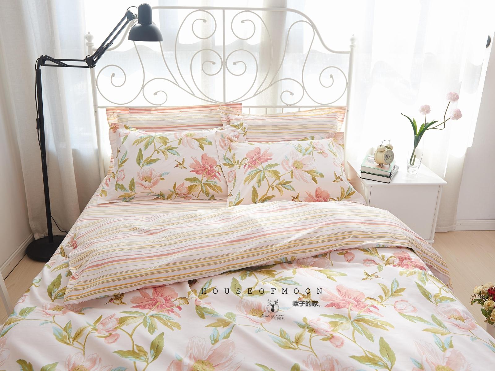 Mỹ phong cách mục vụ Hàn Quốc nhỏ hoa giường lanh giường bông tươi nordic một gia đình bốn ba - Bộ đồ giường bốn mảnh bộ chăn gối