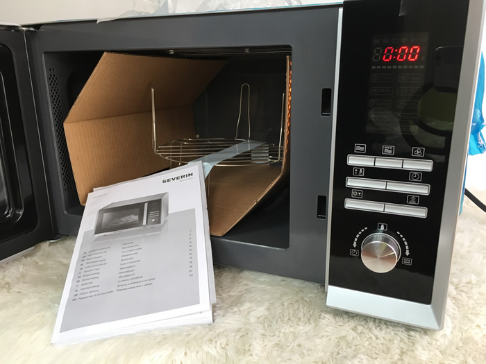 Lò vi sóng gia đình SEVERIN 23 lít có chức năng nướng thịt hiển thị LED một máy sử dụng điện áp 220 V máy nướng mini