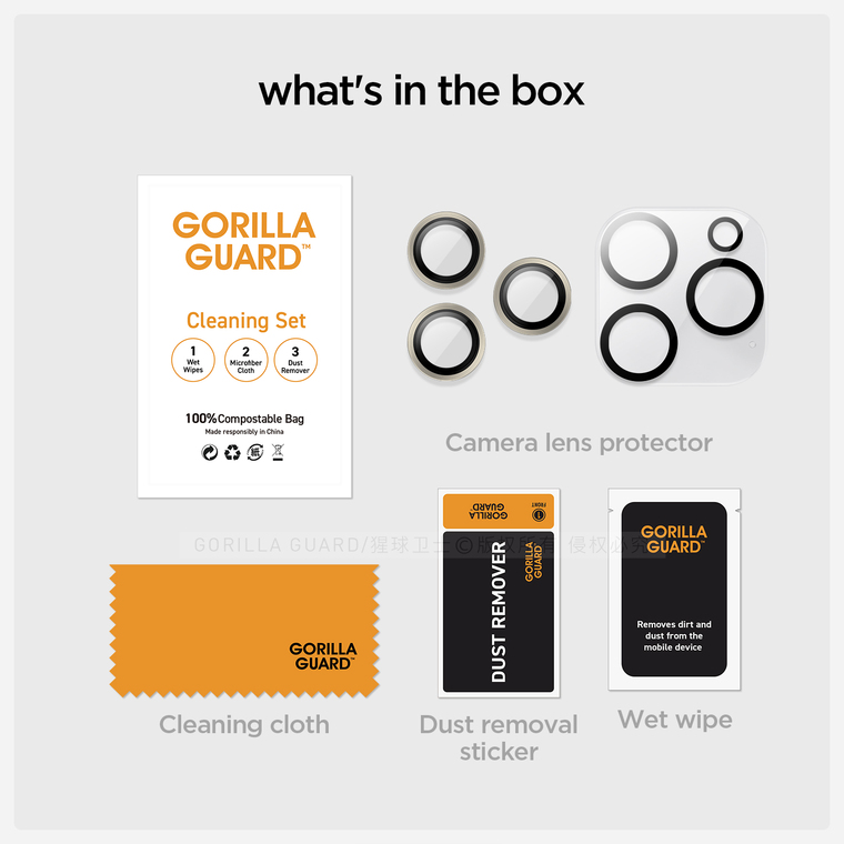 Gorilla Guard Accessories – Camera Lens Tempered AR15 Camera Lens Protection 16, 16 Plus, 16 Pro, 16 Pro Max iPhone Case