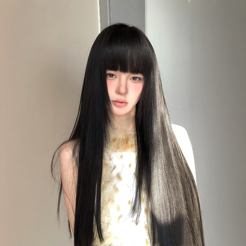 Forest Style Extra-Long Wig Lolita Wig Full Head Cover Long Straight Hair Realistic Long Natural Black Cosplay Wig Forest Style Extra-Long Wig Lolita Wig Full Head Cover Long Straight Hair Realistic Long Natural Black Cosplay Wig